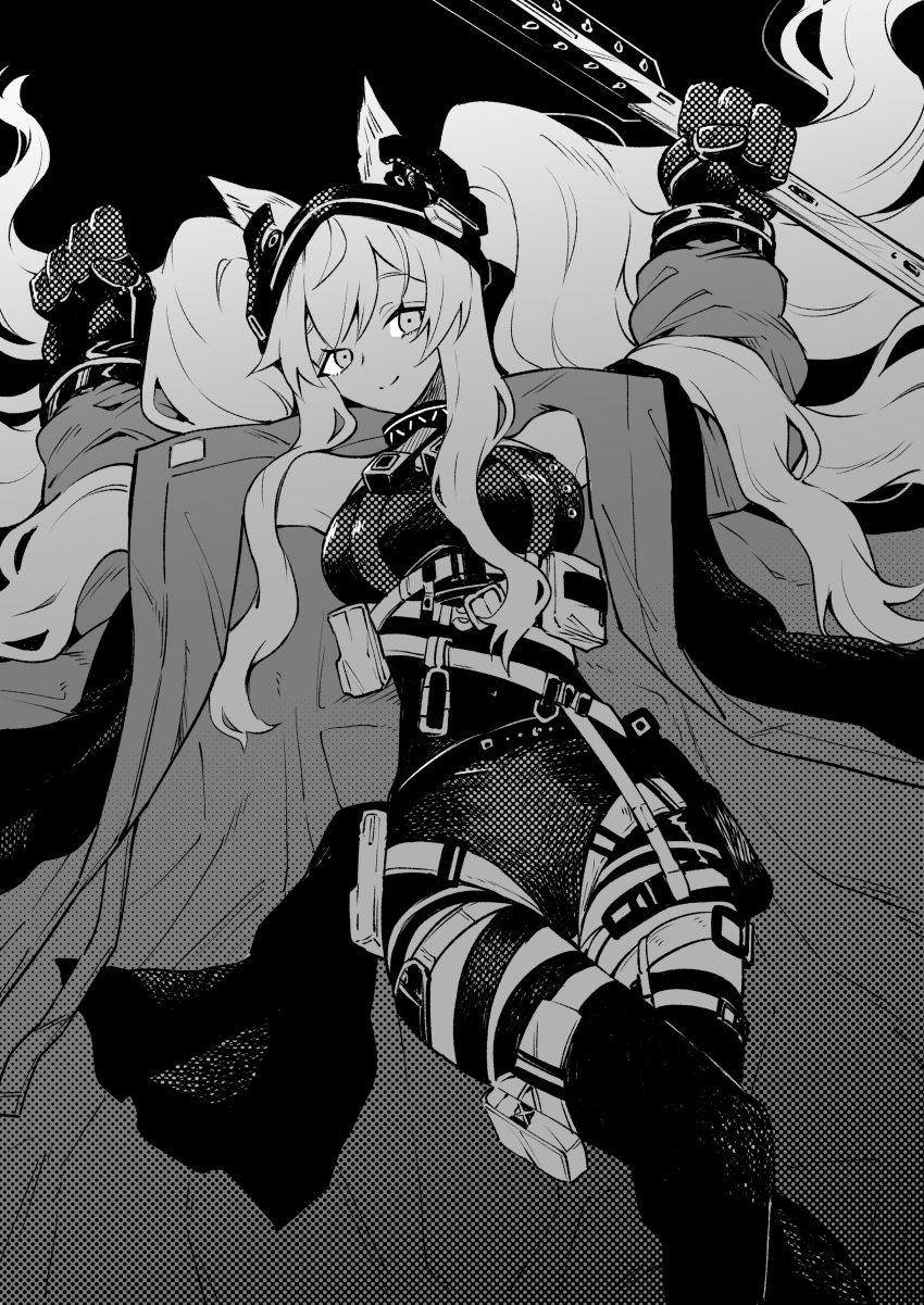 1girl, absurdres, angelina_(arknights), angelina_(distinguished_visitor)_(arknights), animal_ears, arknights, bangs, bare_shoulders