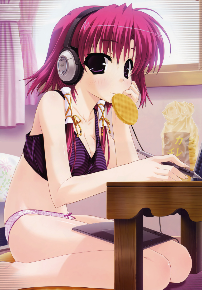 amatsumisorani, bra, cleavage, clochette, headphones, hitotsuboshi_kanna, panties, shintaro
