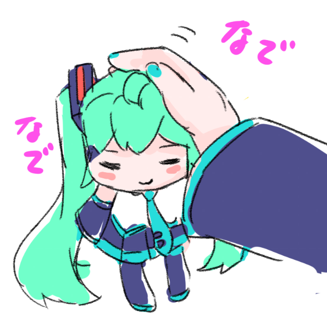 2girls, =_=, ahoge, aqua_hair, aqua_nails, black_legwear, black_skirt, black_sleeves