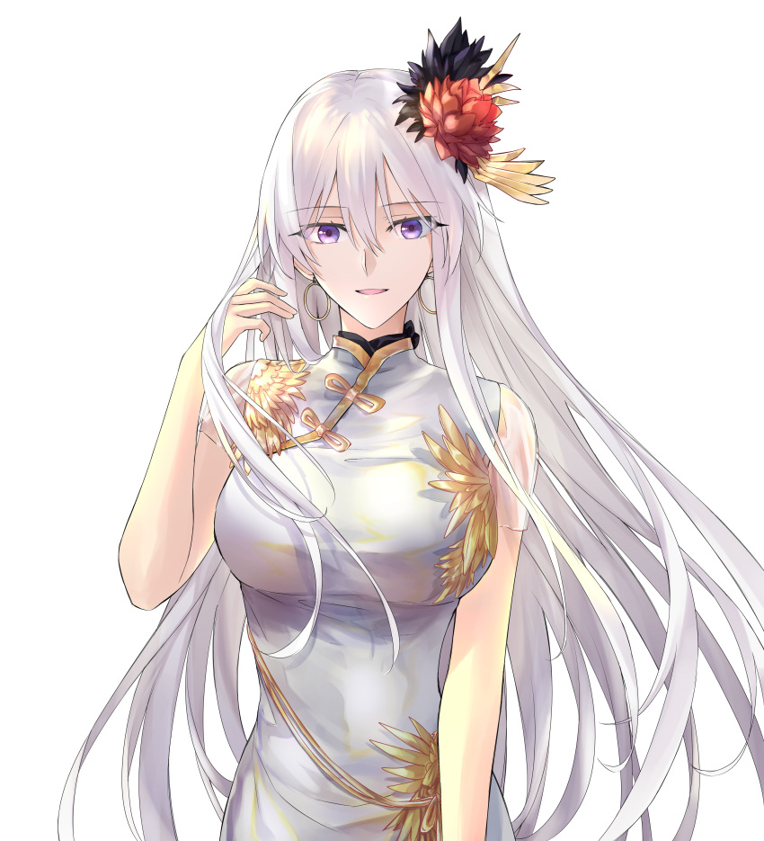1girl, absurdres, azur_lane, bangs, bare_arms, breasts, china_dress, chinese_clothes