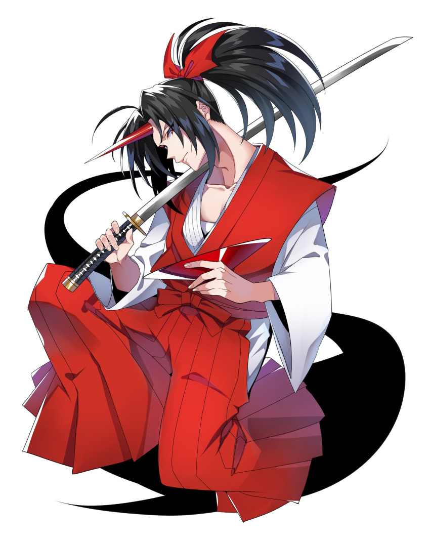 1girl, androgynous, bangs, black_hair, closed_mouth, cup, eyebrows_visible_through_hair, highres