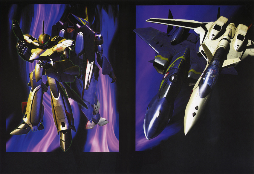 guld_goa_bowman, hidetaka_tenjin, isamu_dyson, macross, macross_plus, mecha, official_art, yf-19