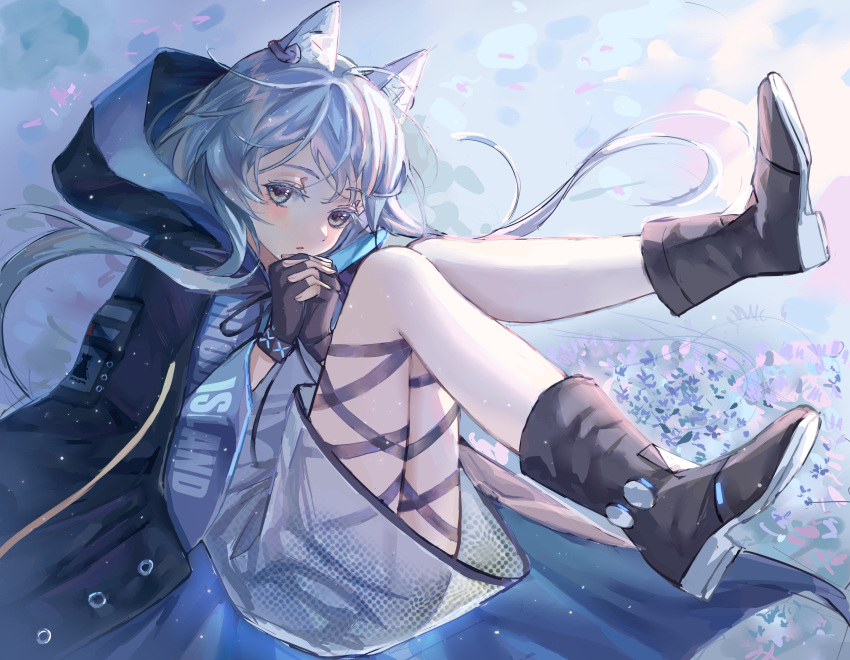1girl, absurdres, animal_ears, arknights, bangs, blush, boots, cat_ears