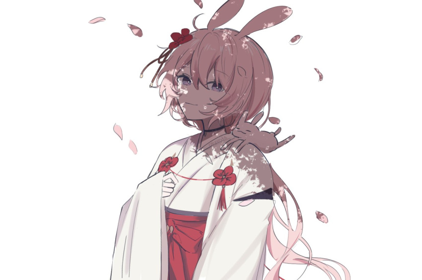 1girl, animal_ears, animal_on_shoulder, choker, indie_virtual_youtuber, japanese_clothes, kimono, long_hair