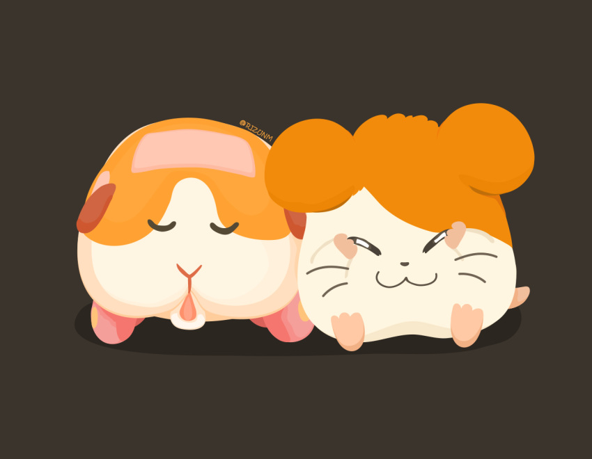 :3, ^_^, animal, artist_name, closed_eyes, closed_mouth, commentary_request, crossover