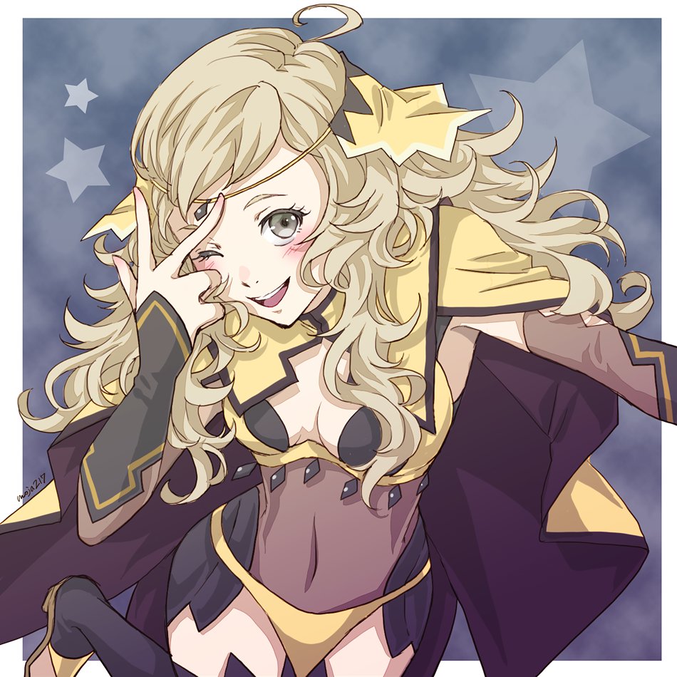 1girl, ahoge, bangs, blonde_hair, bodystocking, breasts, bridal_gauntlets, cape