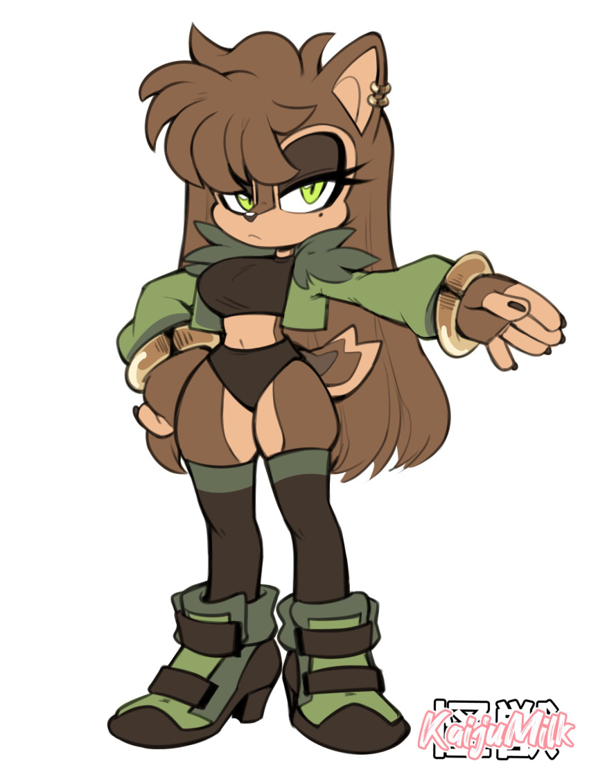 1girl, animal_ears, animal_nose, artist_name, bangle, bangs, black_legwear, body_fur