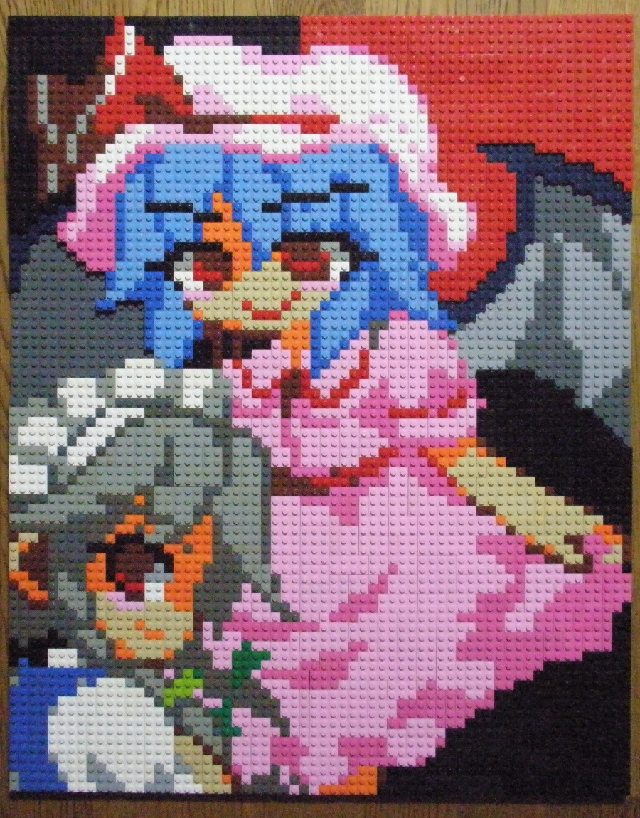 2girls, bangs, bat_wings, black_background, blue_hair, braid, closed_mouth, eyebrows_visible_through_hair