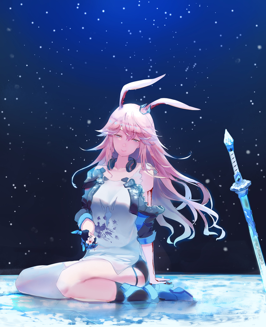 1girl, animal_ears, bangs, blood, blue_footwear, boots, closed_mouth, fox_ears