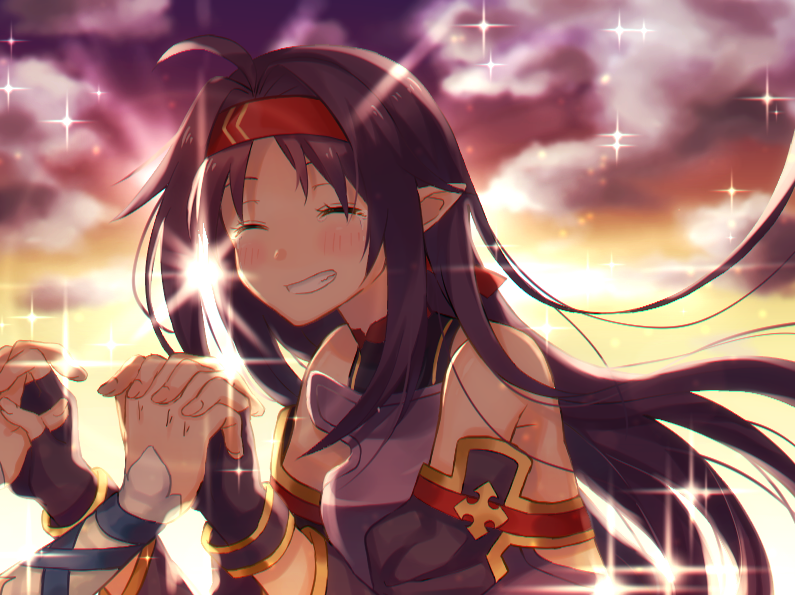 2girls, ahoge, armor, asuna_(sao), asuna_(sao-alo), bangs, bare_shoulders, blush