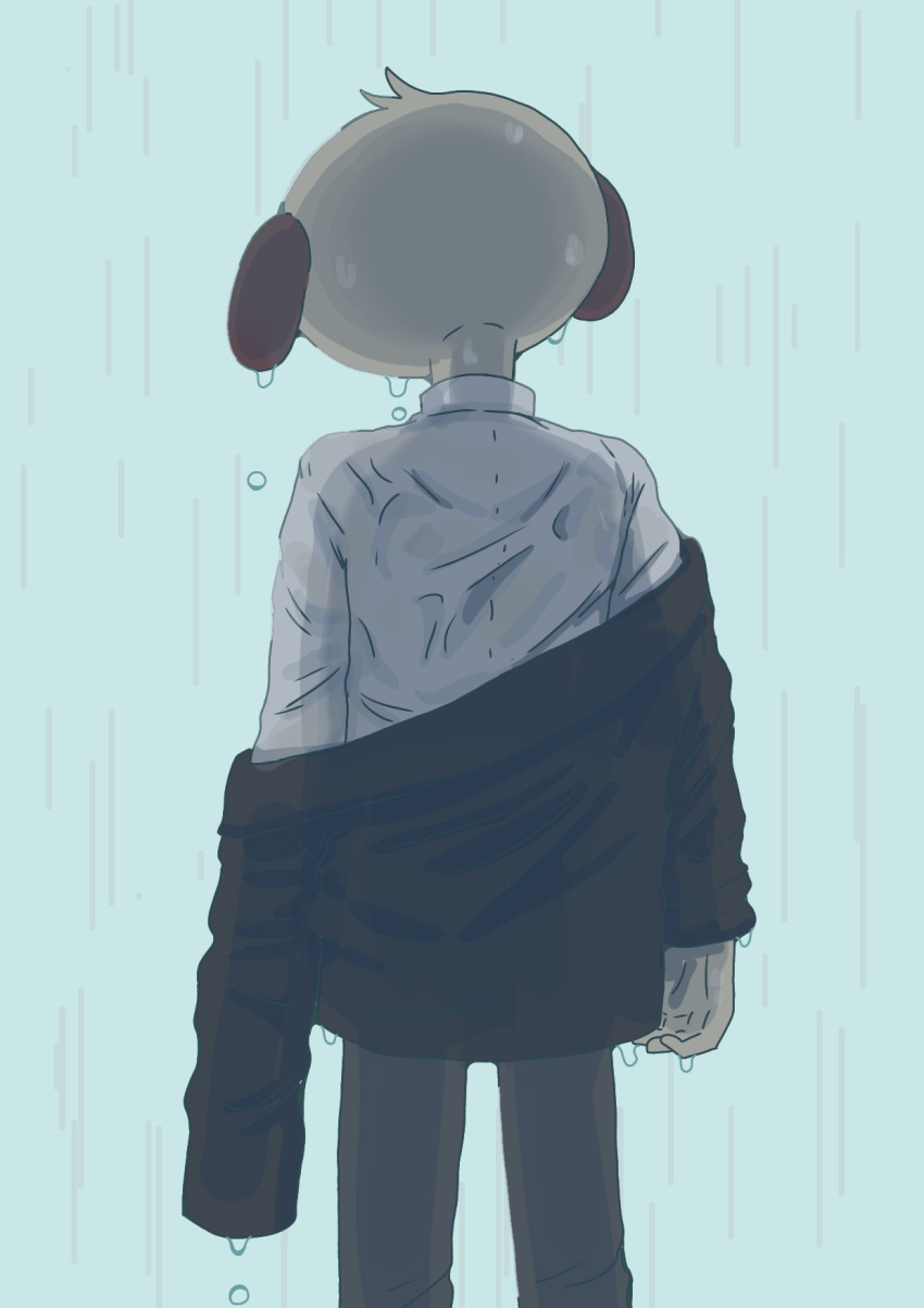 1boy, commentary, daimon_kenshirou, dog, facing_away, furry, highres, hoshizuki_shin