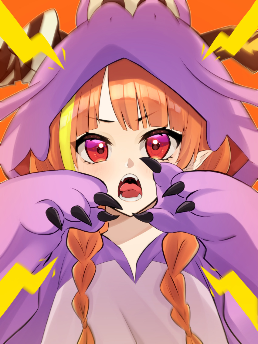 1girl, absurdres, animal_costume, bangs, blonde_hair, blunt_bangs, bow, braid
