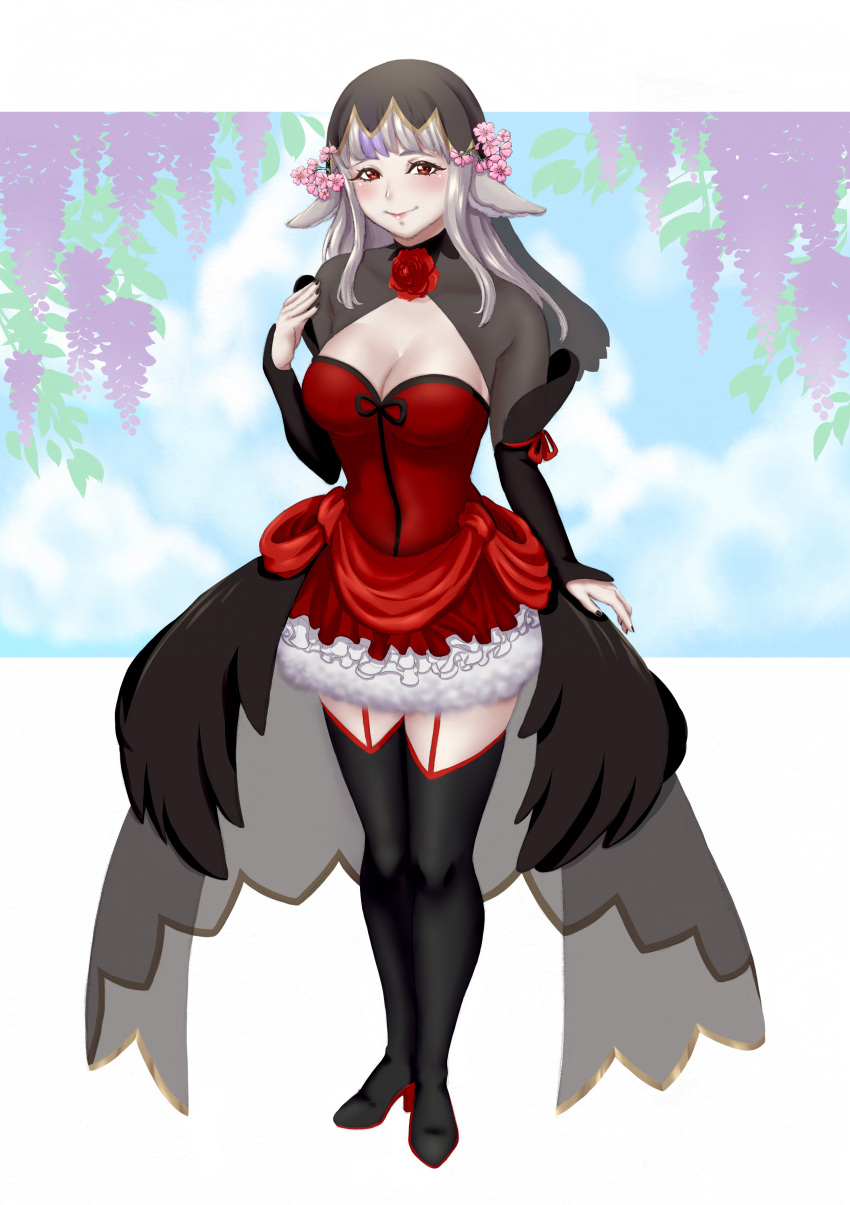 absurdres, animal_ears, black_nails, breasts, bride_(fire_emblem), commission, commissioner_upload, fire_emblem