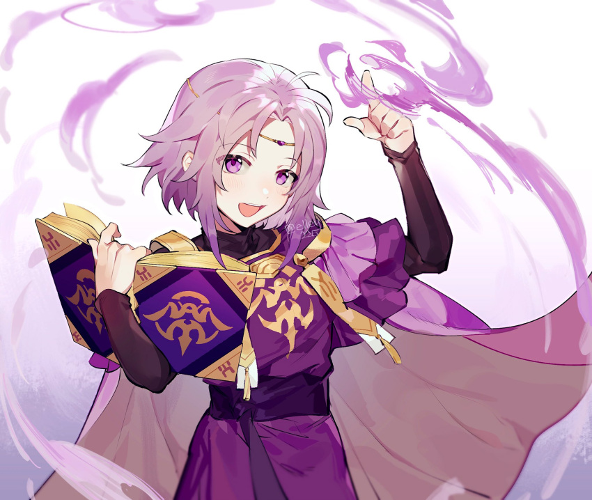 1boy, blush, book, cape, circlet, elley226, fire_emblem, fire_emblem:_the_sacred_stones