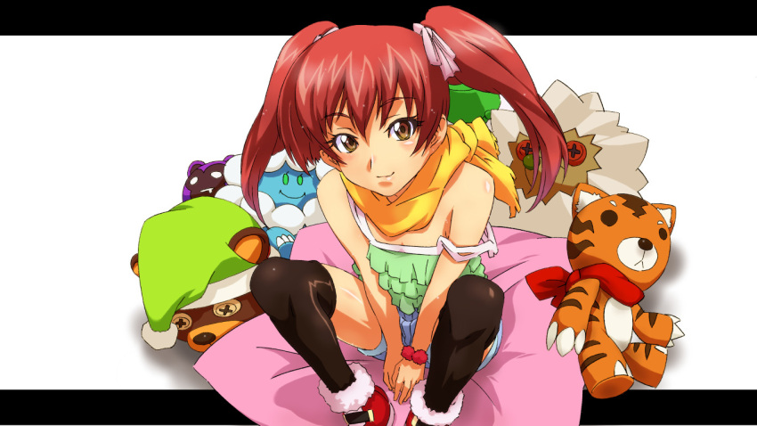 long_hair, mahou_sensei_negima, mahou_sensei_negima!, narutaki_fuuka, red_hair, redhead, sitting, strap_slip