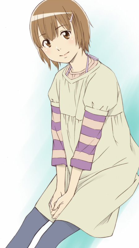 blush, brown_eyes, brown_hair, crossdressing, crossdressinging, hair_ornament, hairclip, hourou_musuko