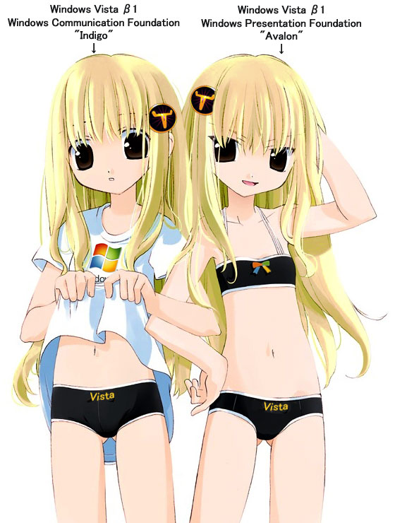 blonde_hair, flat_chest, loli, os, swimsuit, tagme, vista