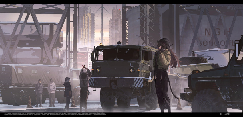 animal_ears, brown_hair, cat_ears, cat_tail, coat, daria_(haguruma_c), ground_vehicle, haguruma_c