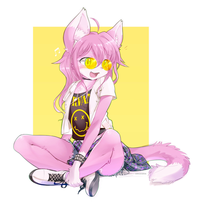 1girl, :3, ahoge, ancesra, animal_ear_fluff, animal_ears, animal_nose, artist_name