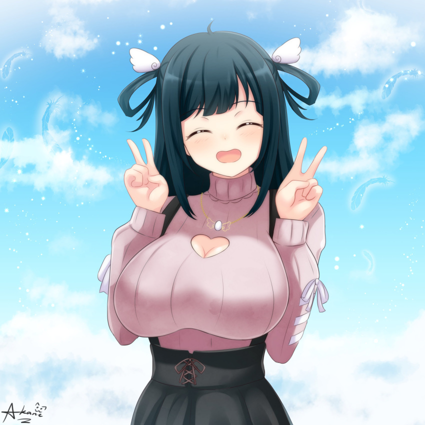 absurdres, amano_nene_(vtuber), breasts, cleavage_cutout, clothing_cutout, heart_cutout, highres, large_breasts