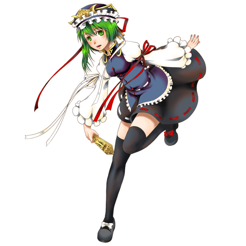 green_hair, hat, highres, misumi_kouji, misumikouji, rod_of_remorse, shikieiki_yamaxanadu, short_hair