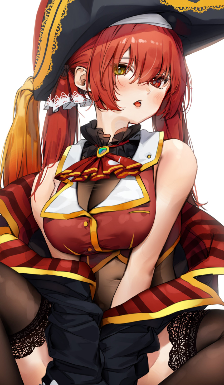 1girl, absurdres, bangs, blush, breasts, eyebrows_visible_through_hair, hair_ribbon, hat