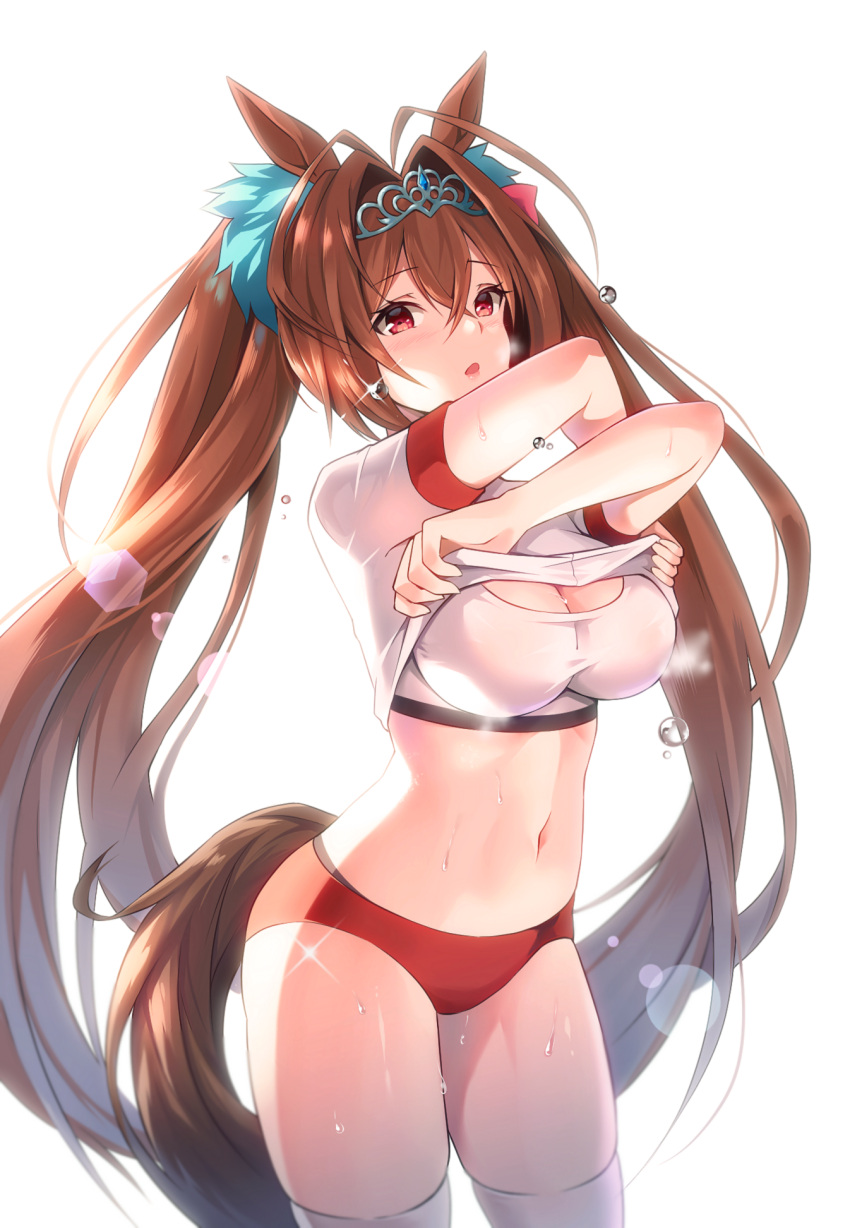 1girl, :o, animal_ears, antenna_hair, bangs, bloody0rabby, breasts, buruma