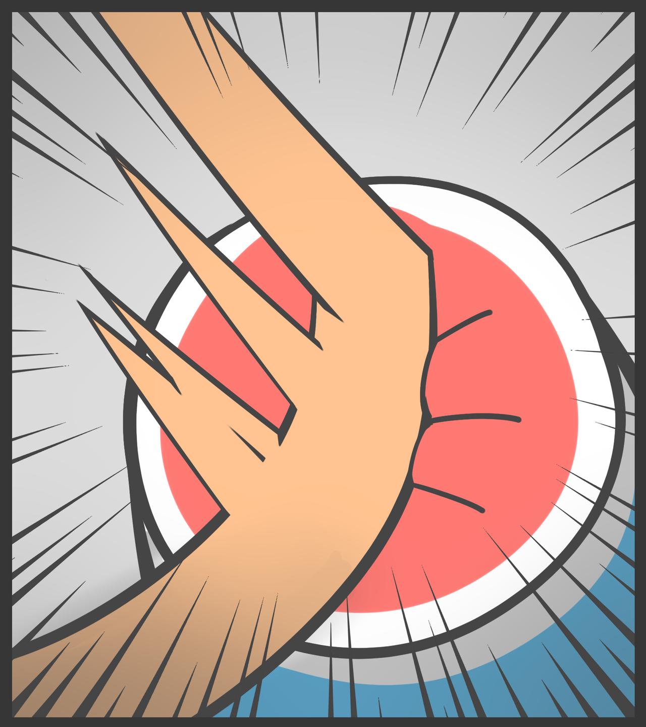 black_border, border, drum, drumsticks, emphasis_lines, grey_background, highres, hitting
