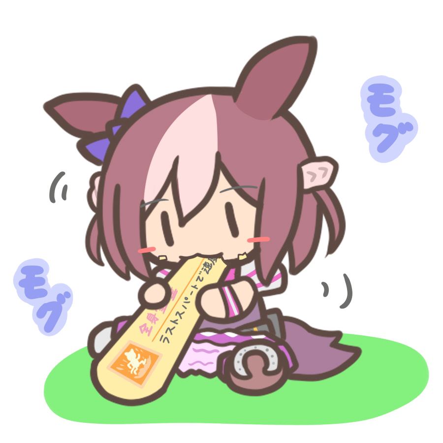 agemasen!_(meme), animal_ears, blush_stickers, bow, braid, brown_hair, chibi, ear_bow