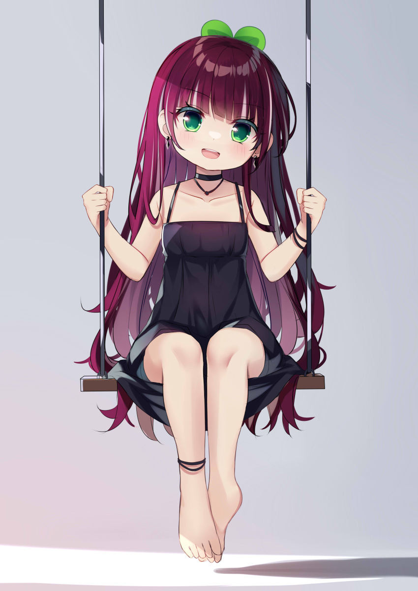 1girl, absurdres, bangs, blush, dress, earrings, eyebrows_visible_through_hair, green_eyes, highres, ikazu401, jewelry, nagisa_arcinia, nijisanji, nijisanji_id, smile, solo, virtual_youtuber