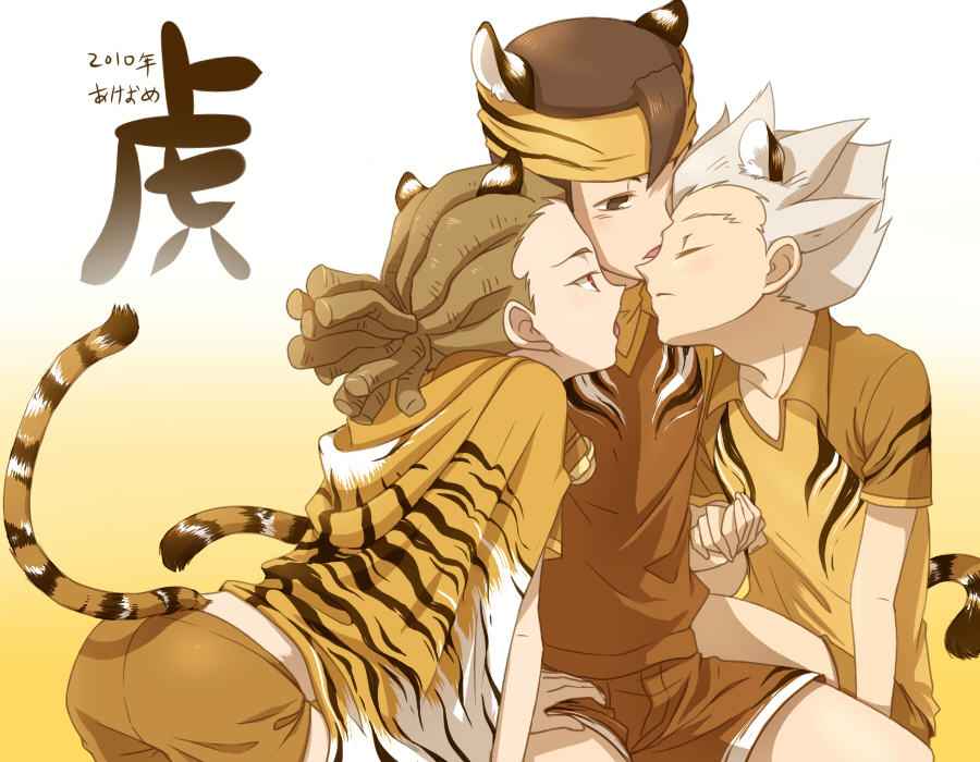 endou_mamoru, gouenji_shuuya, inazuma_eleven, kidou_yuuto, shota, yaoi