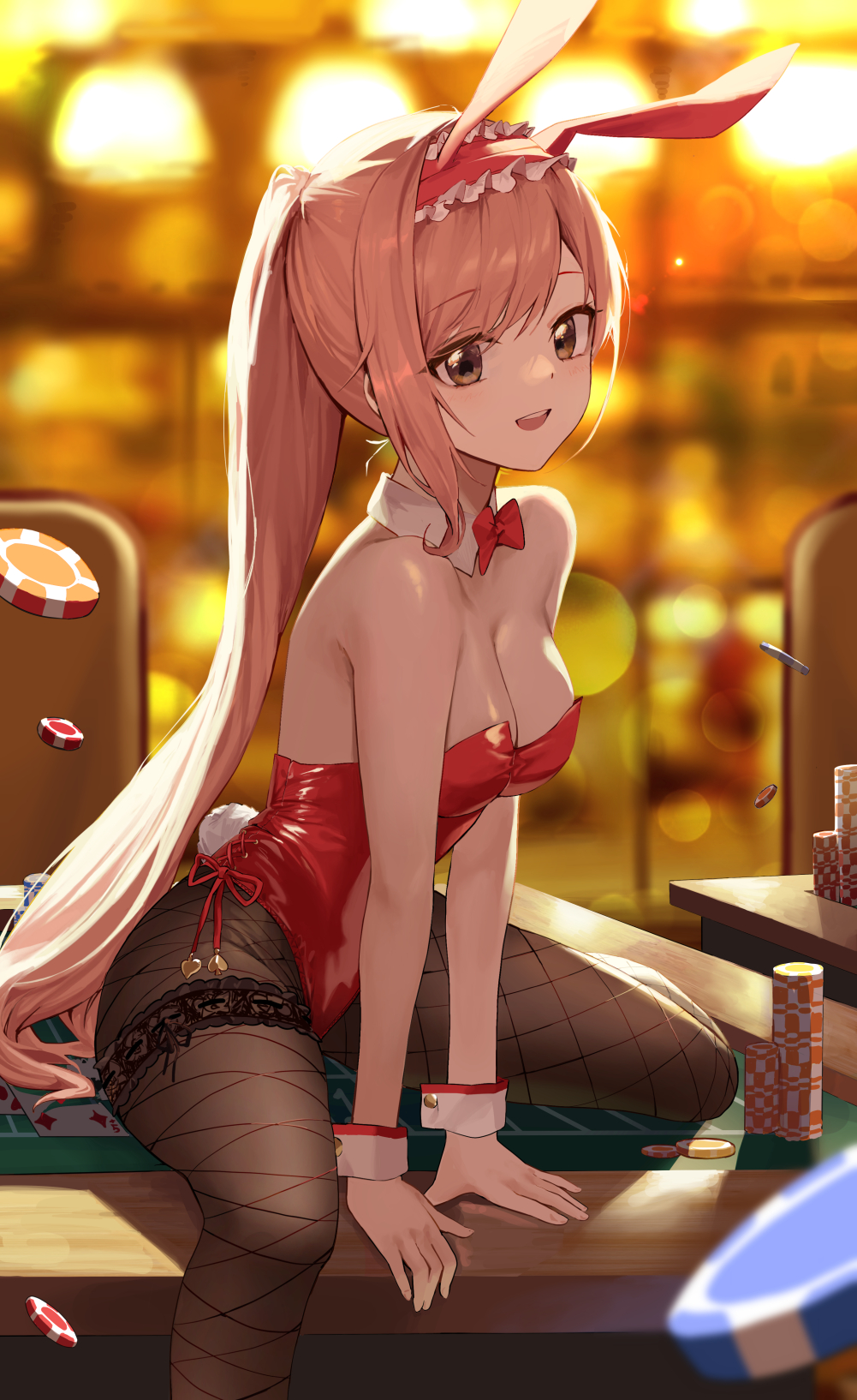 1girl, arisugawa_natsuha, asymmetrical_bangs, bangs, bare_shoulders, between_legs, breasts, brown_eyes