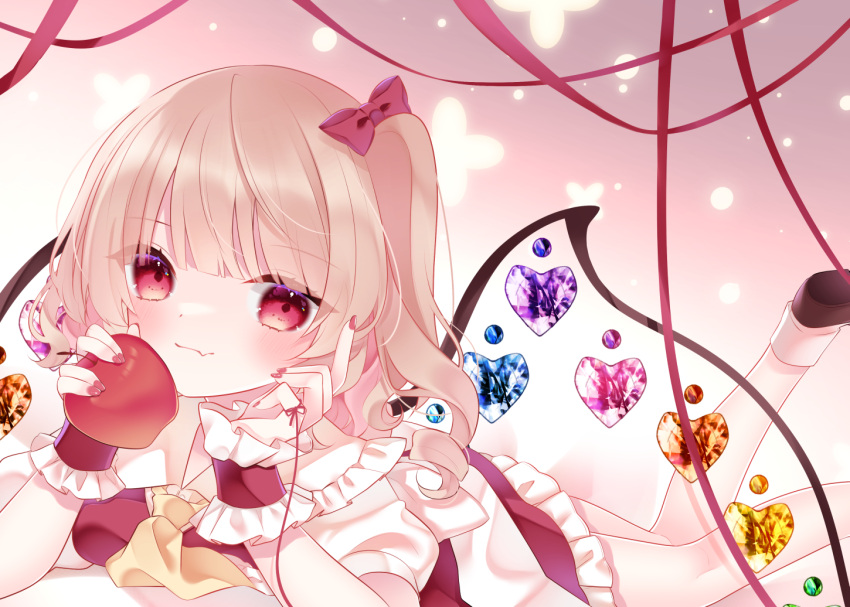 1girl, ankle_socks, apple, bangs, black_footwear, blonde_hair, cacao_(cacaomgmg), commentary_request