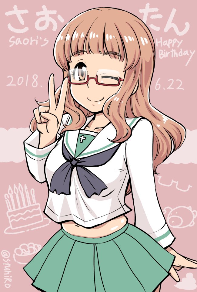 1girl, ;), anglerfish, bangs, black_neckwear, blouse, blunt_bangs, character_name