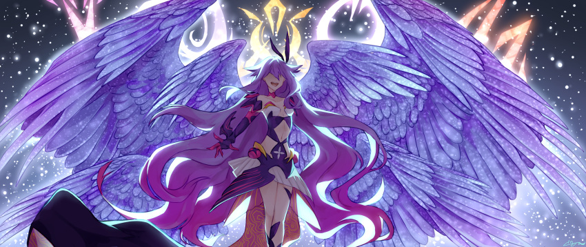 1girl, angel_wings, bangs, bare_shoulders, breasts, carrier, cloud_ya, dress