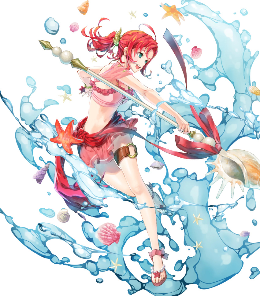 1girl, aqua_eyes, bikini, fire_emblem, fire_emblem:_mystery_of_the_emblem, fire_emblem_heroes, full_body, hair_ornament