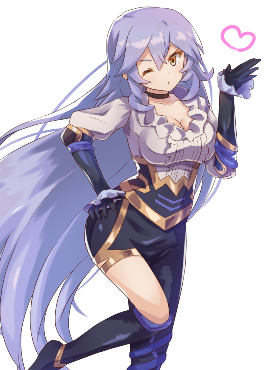 1girl, boots, breasts, choker, dragalia_lost, gloves, highres, knee_boots
