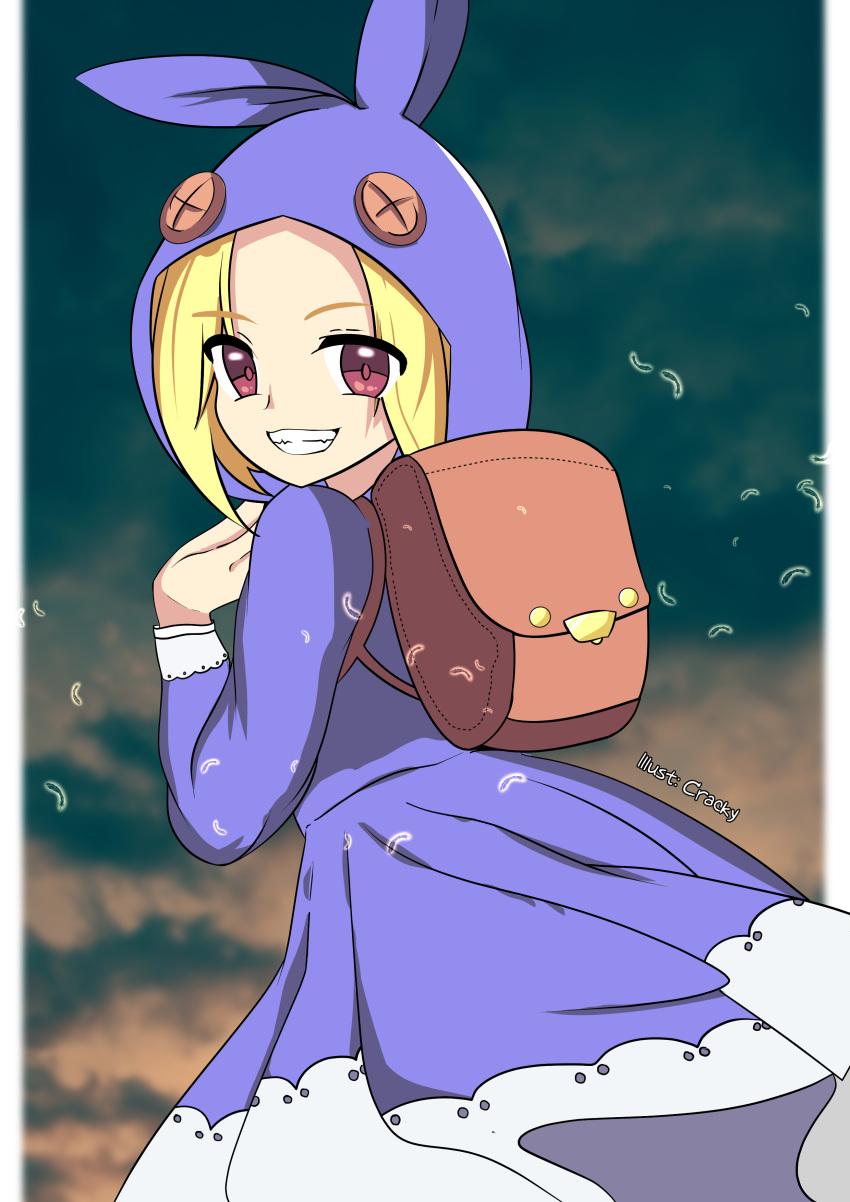100_percent_orange_juice, 1girl, absurdres, animal_ears, artist_request, backpack, bag, blonde_hair