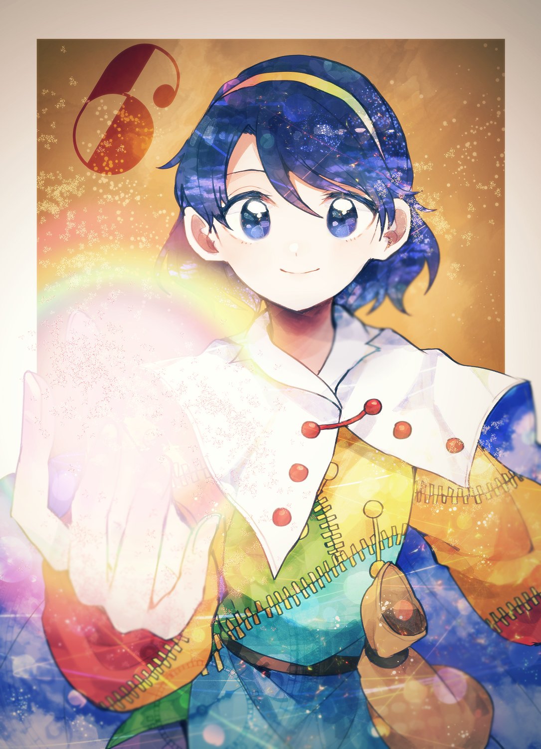 1girl, belt, blue_eyes, blue_hair, cape, closed_mouth, dress, highres