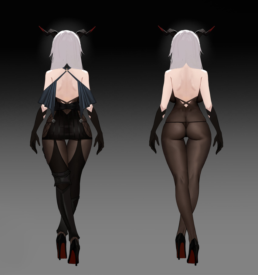 1girl, absurdly_long_hair, absurdres, aegir_(azur_lane), ass, azur_lane, bare_back, bare_shoulders