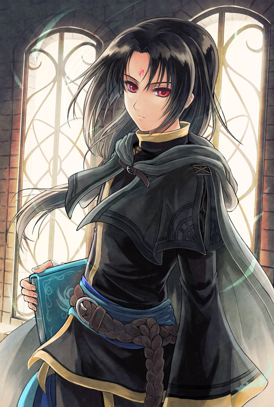 1boy, akr369akr, black_capelet, black_hair, black_shirt, cape, capelet, closed_mouth