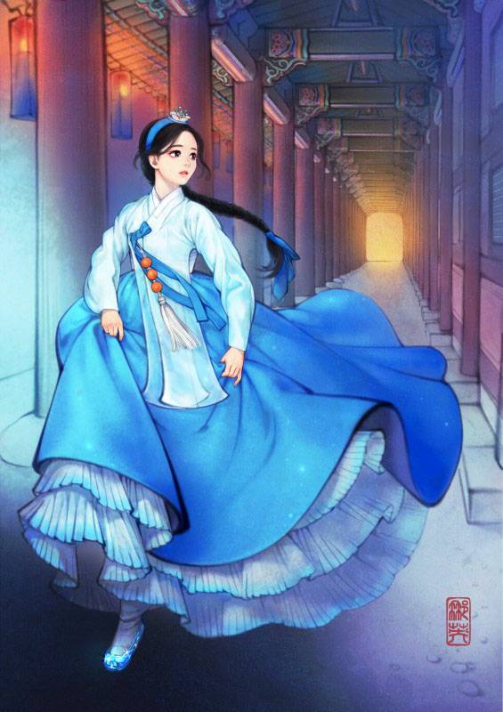 1girl, ancient, aqua_dress, black_eyes, blue_bow, blue_dress, blue_headband, blue_ribbon