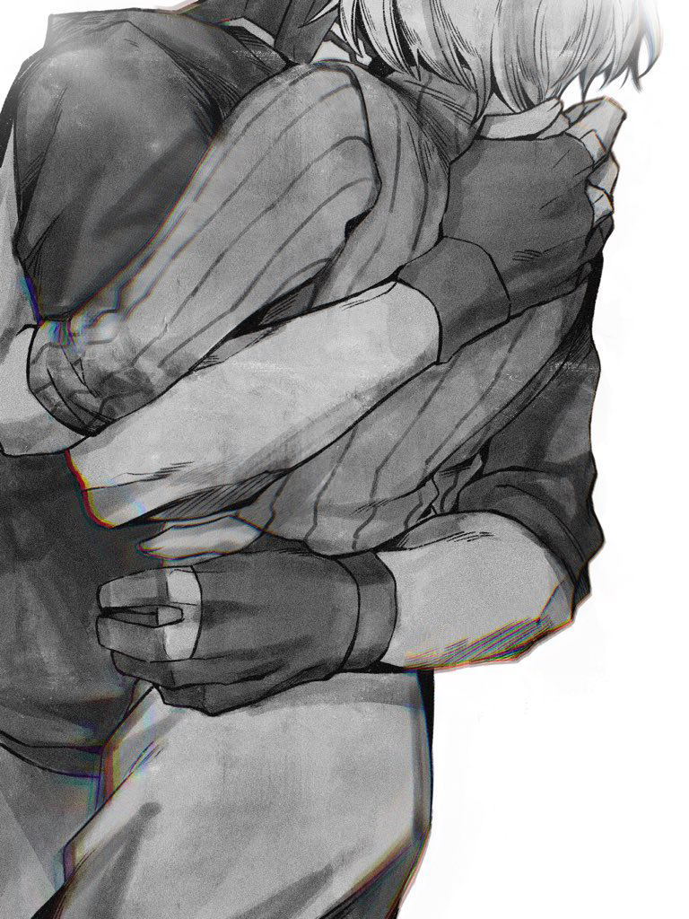 1boy, 1girl, apex_legends, chromatic_aberration, couple, crypto_(apex_legends), from_behind, gloves