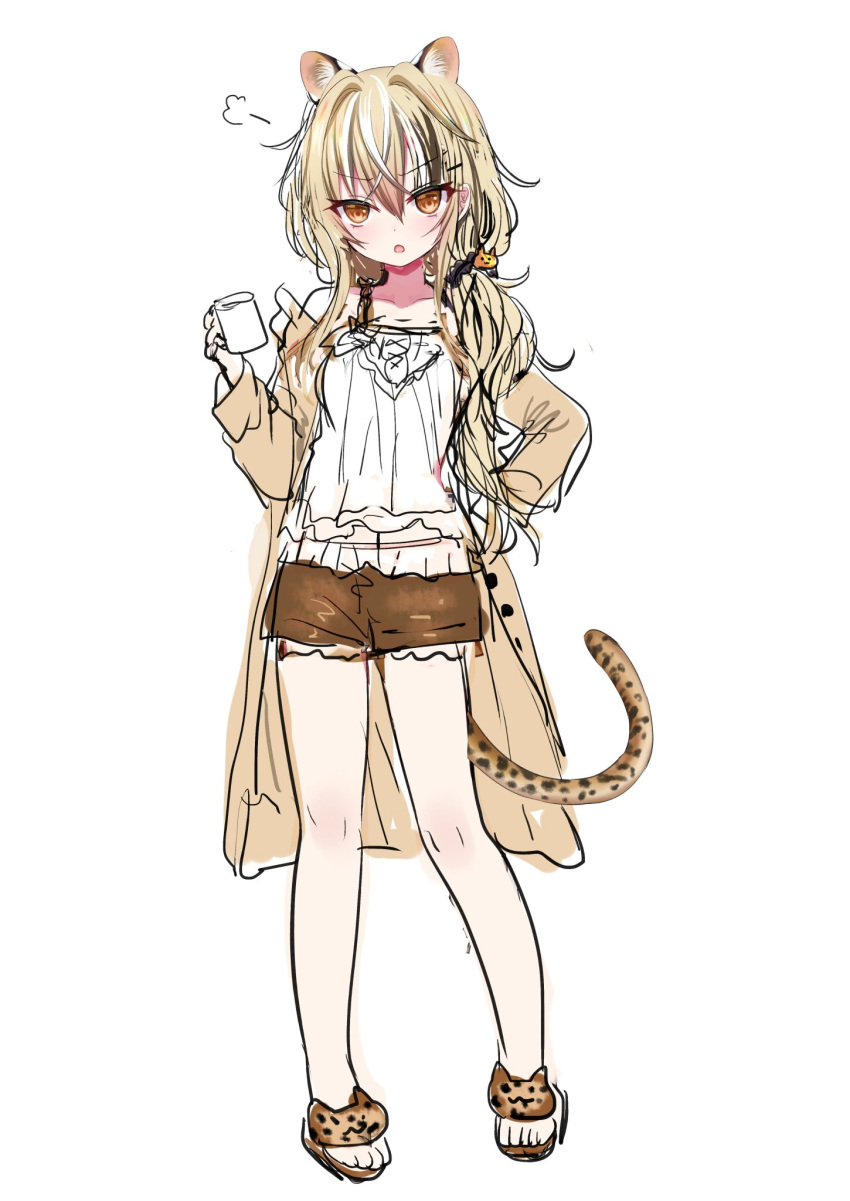 1girl, :o, animal_ear_fluff, animal_ears, bangs, black_hair, brown_eyes, brown_footwear