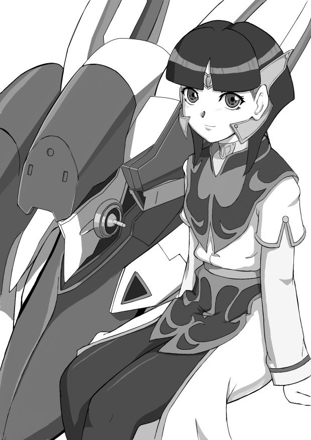 blunt_bangs, bob_cut, ester_ein_astrada, gouto_(rg_tph_8k6), headgear, kenran_butoh_sai, kenran_butou_sai, looking_up