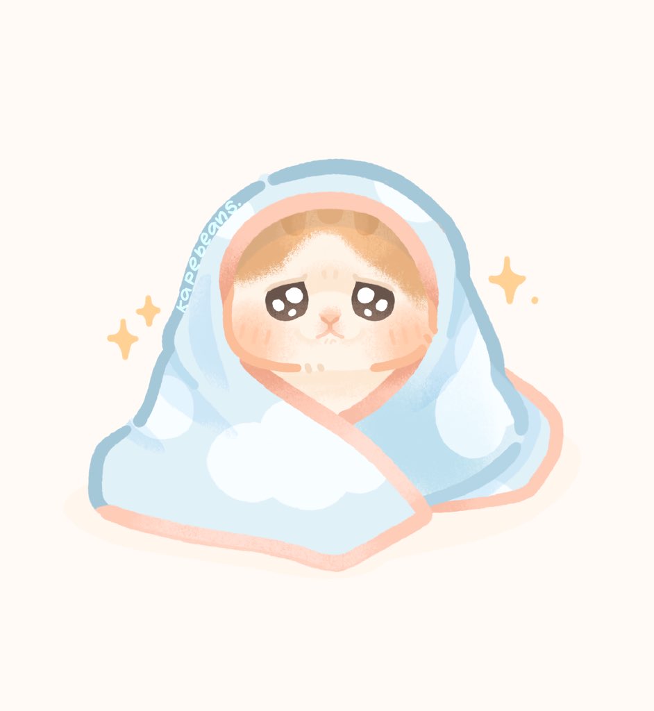 animal_focus, artist_name, blanket, blush, brown_eyes, cat, crying_cat_(meme), derivative_work