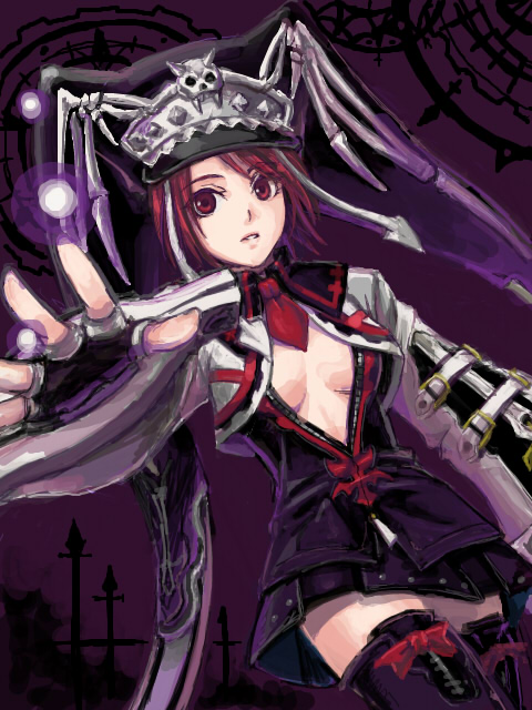 fingerless_gloves, fujishiro_kei, gloves, guilty_gear, guilty_gear_2, hat, miniskirt, necktie