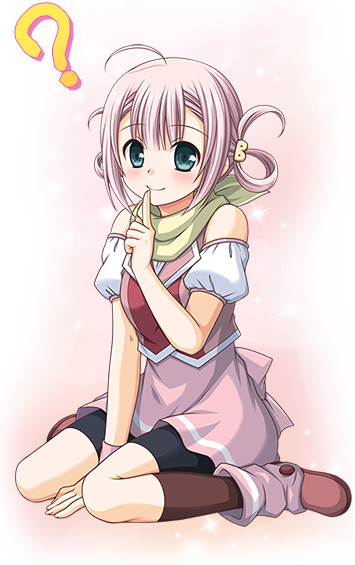 1girl, ahoge, artist_request, blue_eyes, blush, cocorobo, hair_ornament, hand_on_ground