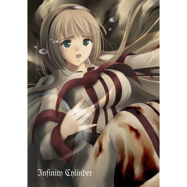 1girl, blonde_hair, blood, demon's_souls, dress, green_eyes, hairband, huge_breasts