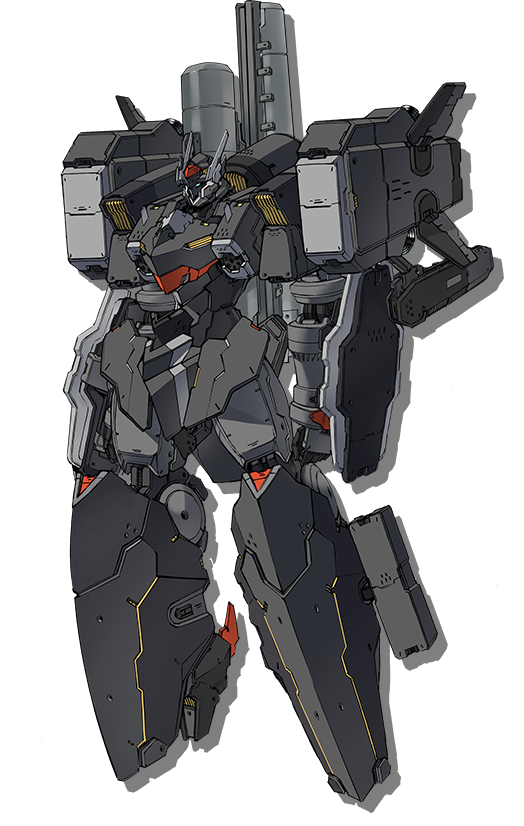 blue_eyes, clenched_hands, full_body, looking_ahead, mecha, no_humans, official_art, science_fiction